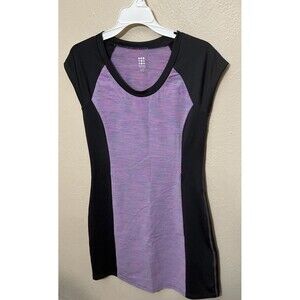Title Nine Cap Sleeve Scoop Dress Women's SMALL Purple Multicolor